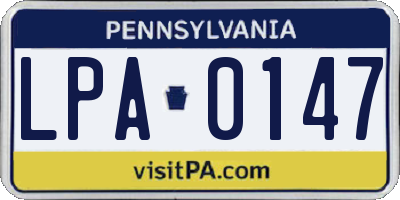 PA license plate LPA0147