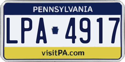 PA license plate LPA4917