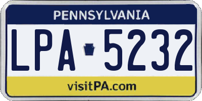 PA license plate LPA5232