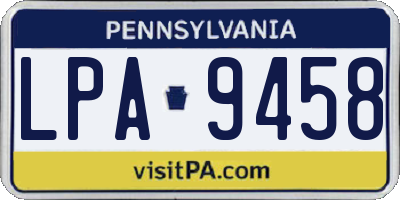 PA license plate LPA9458