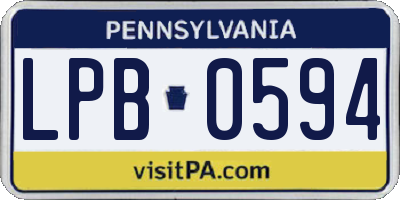 PA license plate LPB0594