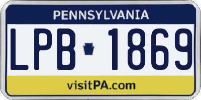 PA license plate LPB1869
