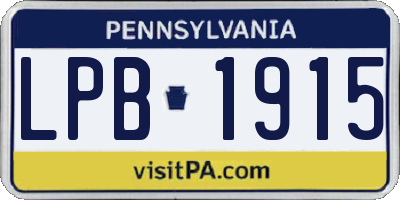 PA license plate LPB1915