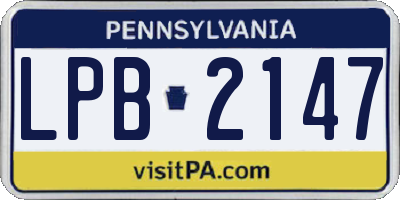 PA license plate LPB2147