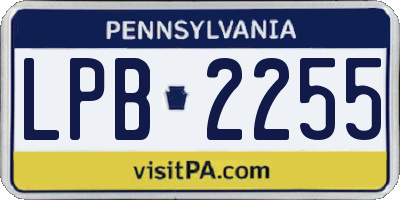 PA license plate LPB2255
