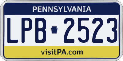PA license plate LPB2523
