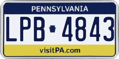 PA license plate LPB4843