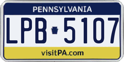 PA license plate LPB5107