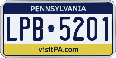 PA license plate LPB5201