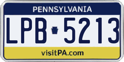 PA license plate LPB5213