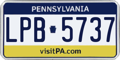 PA license plate LPB5737