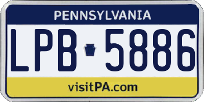 PA license plate LPB5886