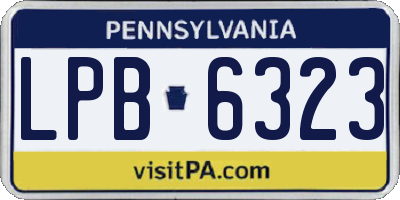 PA license plate LPB6323