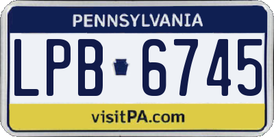 PA license plate LPB6745