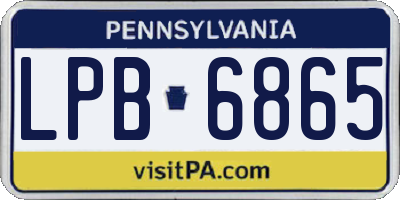 PA license plate LPB6865