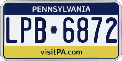 PA license plate LPB6872