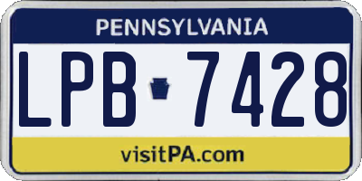 PA license plate LPB7428