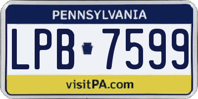 PA license plate LPB7599
