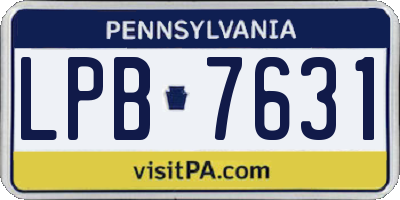 PA license plate LPB7631