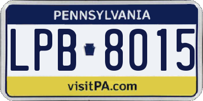 PA license plate LPB8015