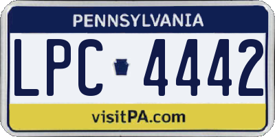 PA license plate LPC4442