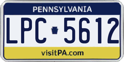 PA license plate LPC5612
