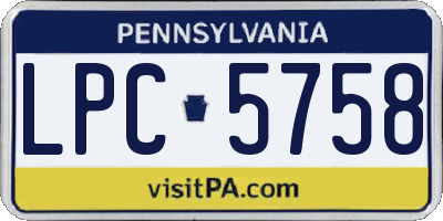 PA license plate LPC5758