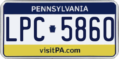PA license plate LPC5860