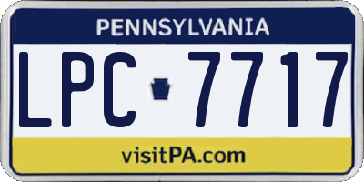 PA license plate LPC7717