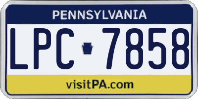 PA license plate LPC7858
