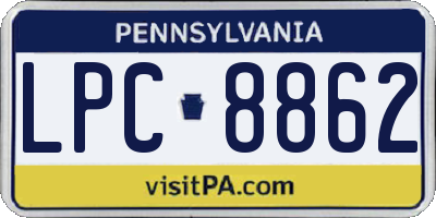 PA license plate LPC8862