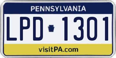 PA license plate LPD1301