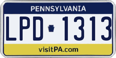 PA license plate LPD1313