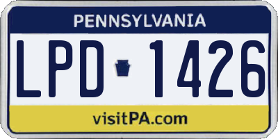 PA license plate LPD1426