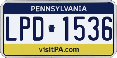 PA license plate LPD1536