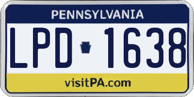 PA license plate LPD1638