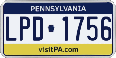 PA license plate LPD1756