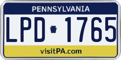 PA license plate LPD1765