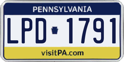 PA license plate LPD1791