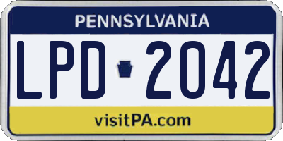 PA license plate LPD2042