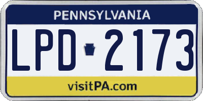 PA license plate LPD2173
