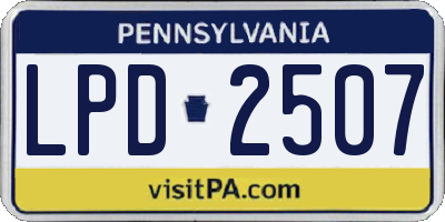 PA license plate LPD2507