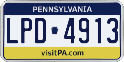 PA license plate LPD4913