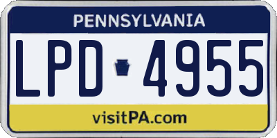 PA license plate LPD4955