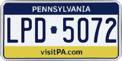 PA license plate LPD5072