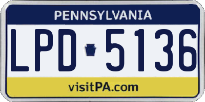 PA license plate LPD5136
