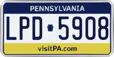 PA license plate LPD5908