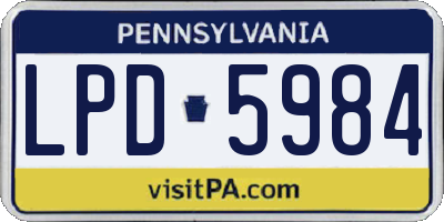 PA license plate LPD5984