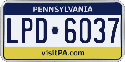 PA license plate LPD6037