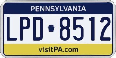 PA license plate LPD8512